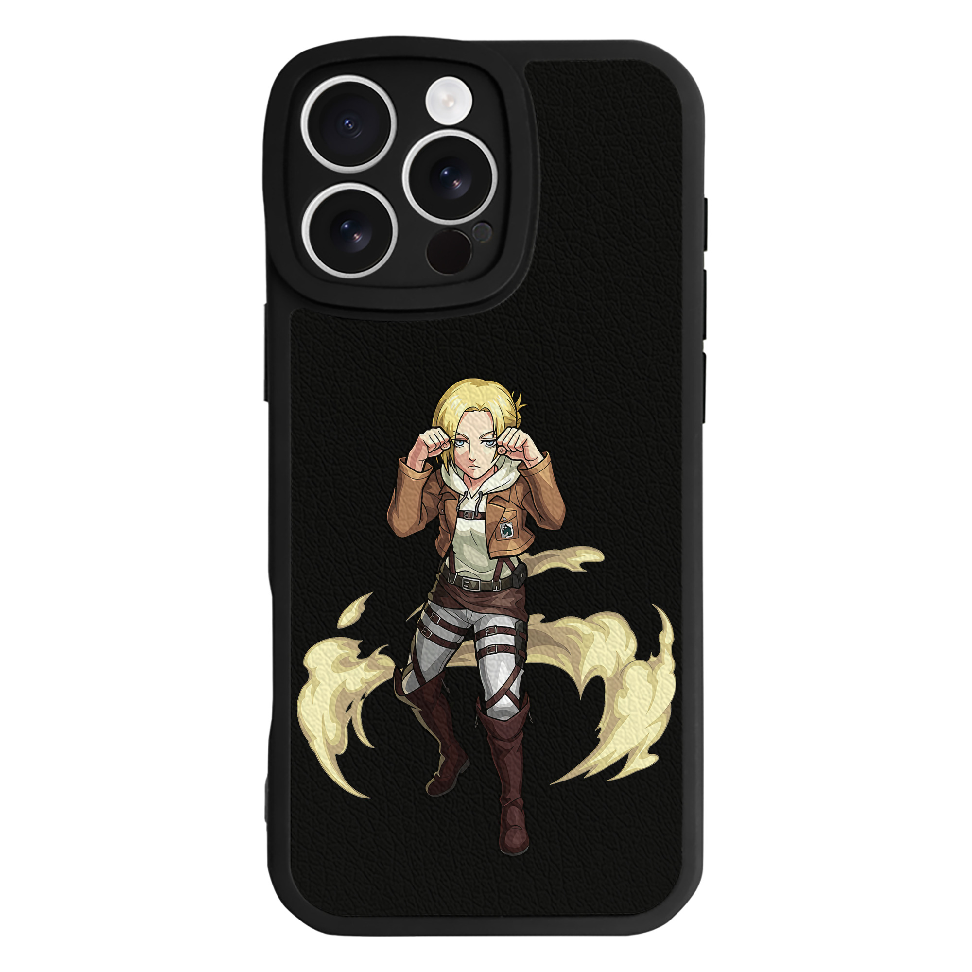 （画像用） 進撃の巨人 アニ・レオンハート Attack on Titan Annie Leonhart 【iPhone 16シリーズ対応】シリコンスマホケース（レザー調） 材質：シリコン